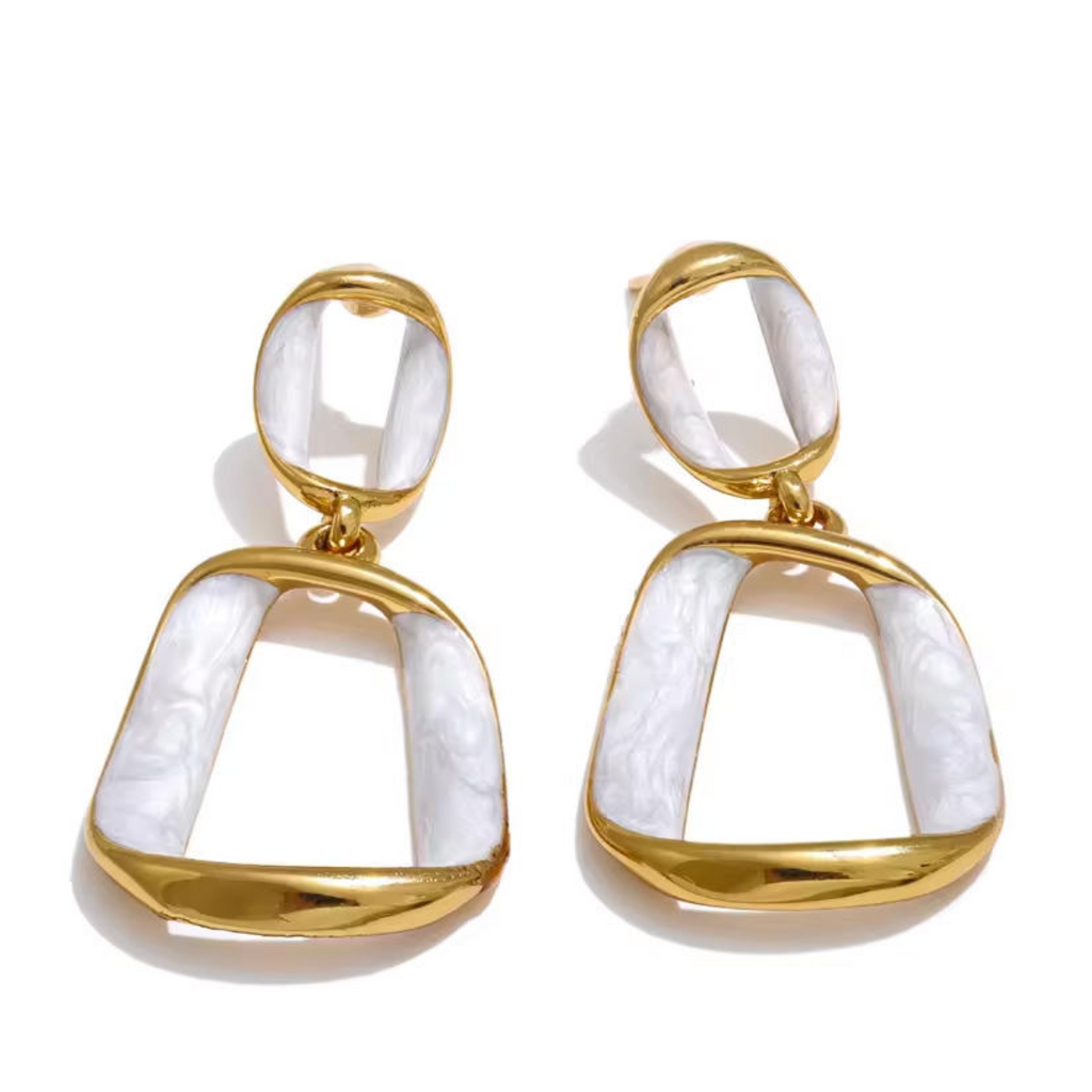 Amara Geometric Drop Earrings