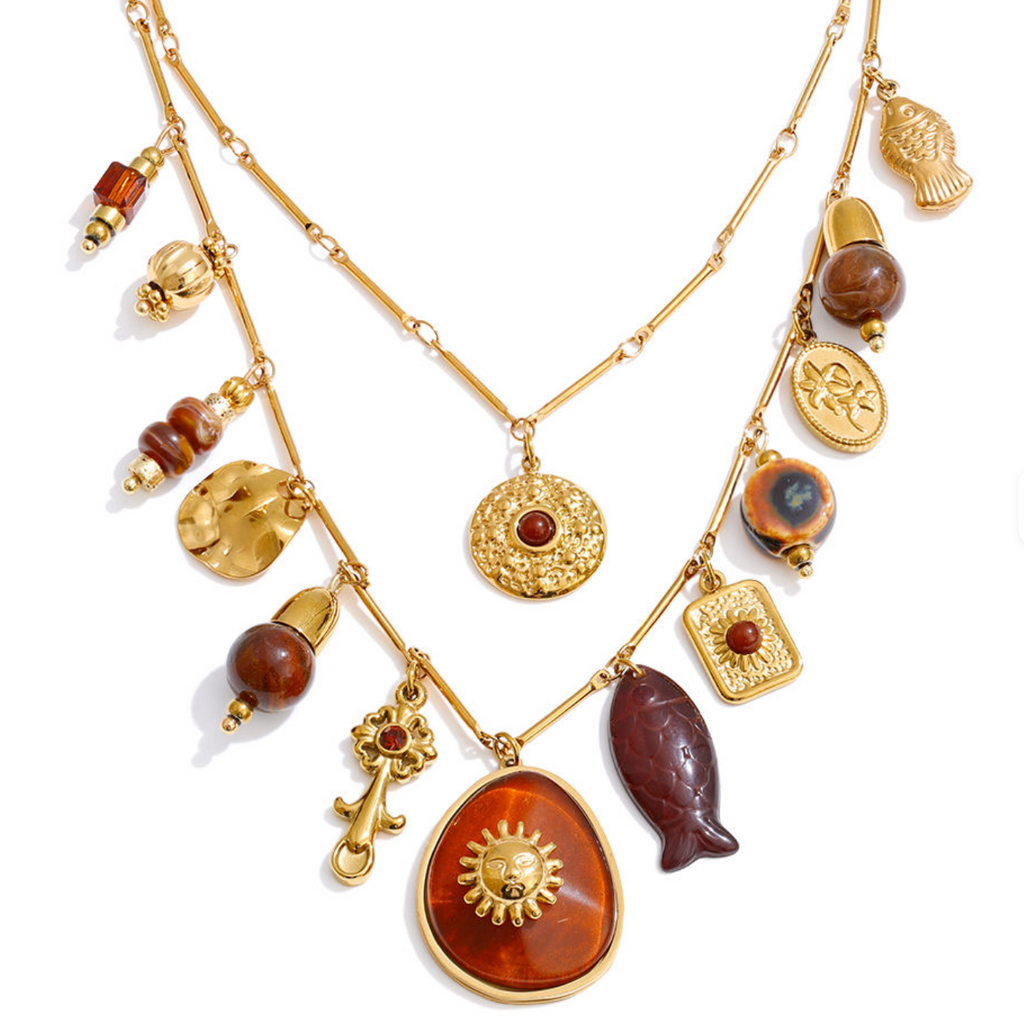 Solstice Layered Amber Necklace