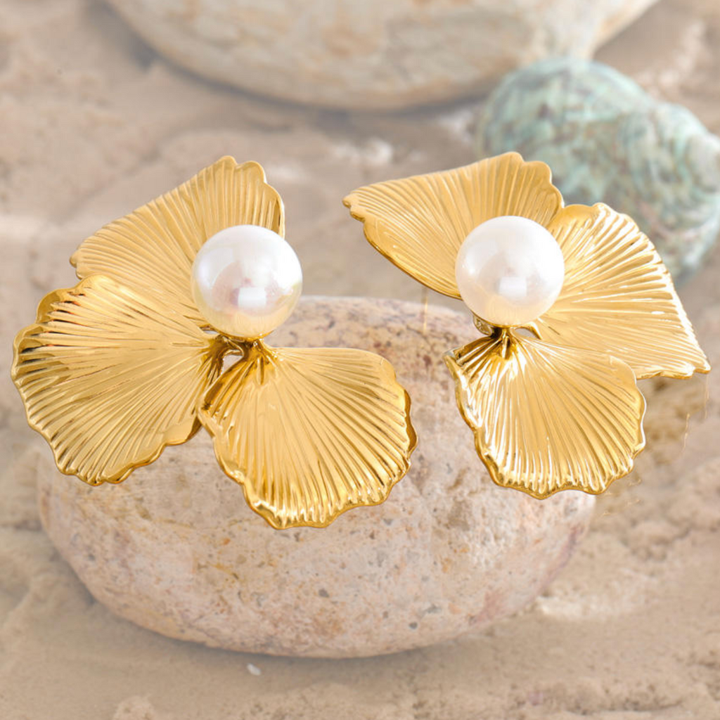 Aurelia Pearl Floral Earrings