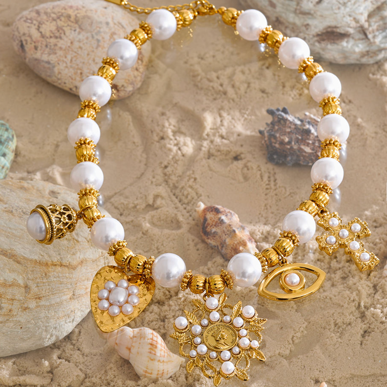 Empress Pearl Medallion Necklace