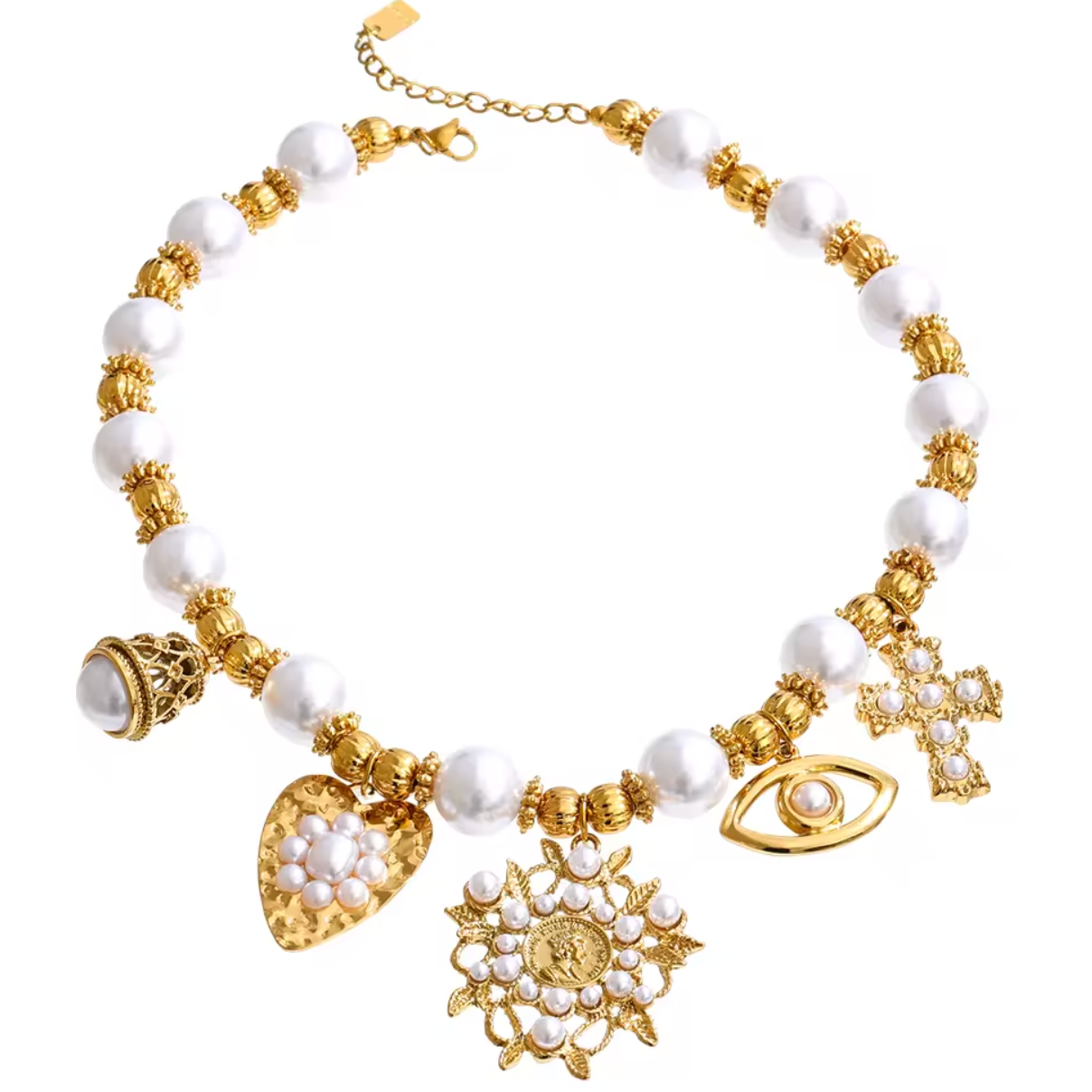 Empress Pearl Medallion Necklace