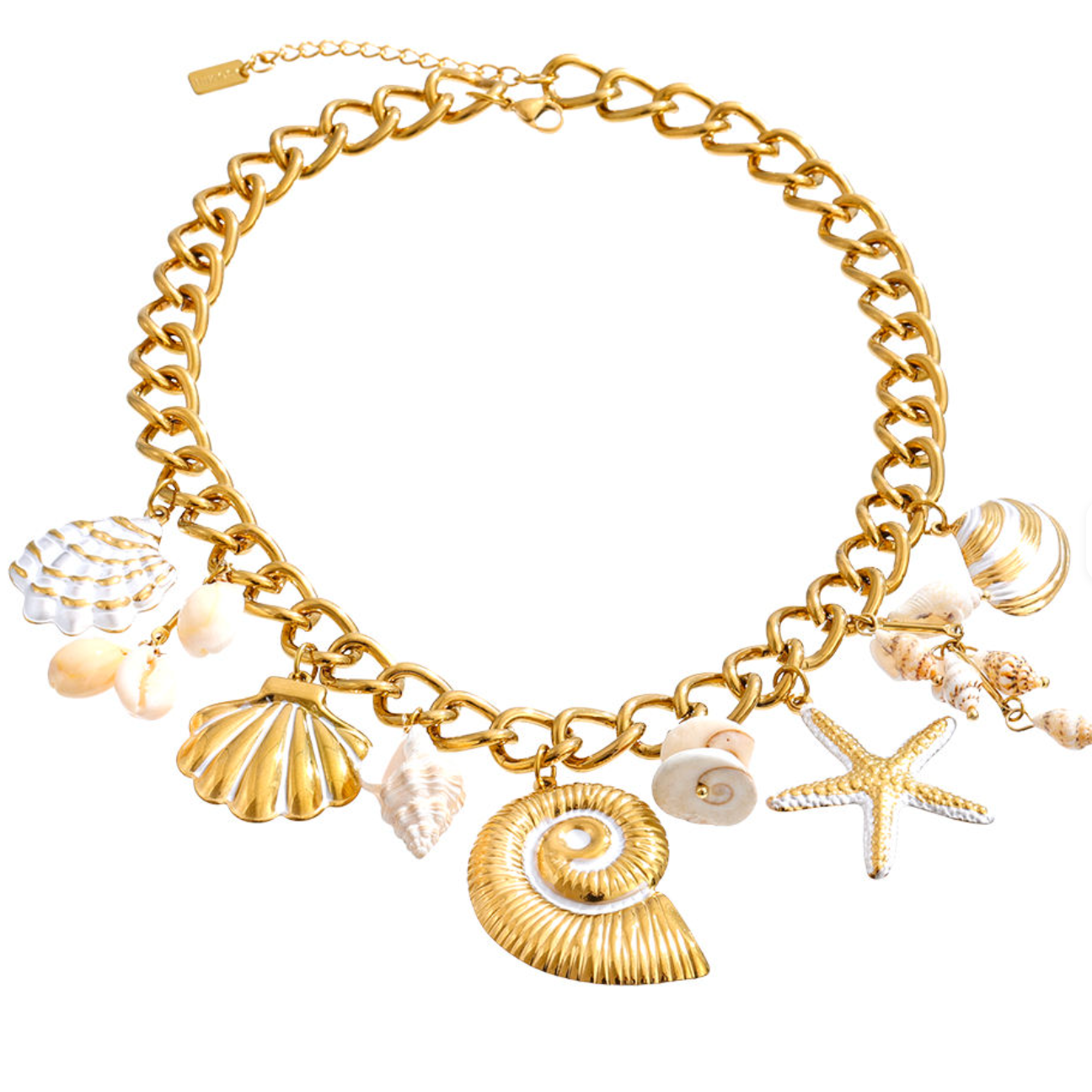 Riviera Gold Seashell Necklace